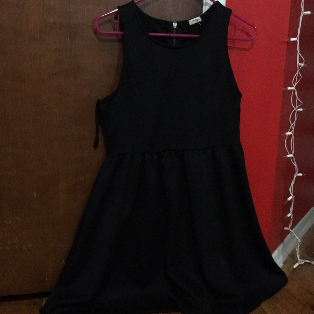 Garage fit and flare black dress